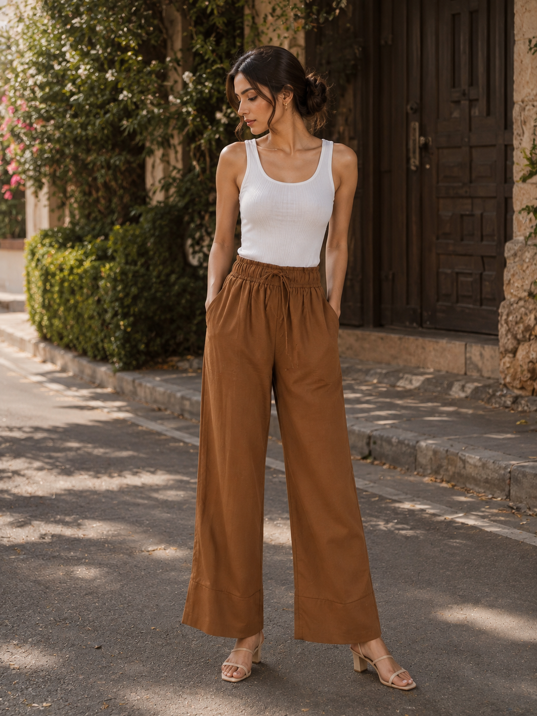 Linen Ease Wide-Leg Trousers