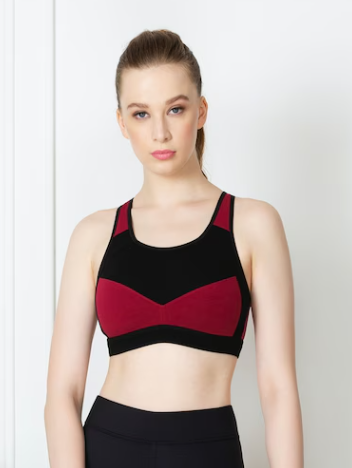 Van Heusen Proactive Women Blocked Anti Bacterial Wireless Racerback Sports Bra