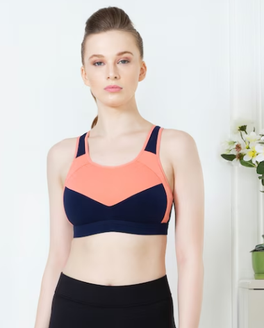 Van Heusen Proactive Women Blocked Anti Bacterial Wireless Racerback Sports Bra