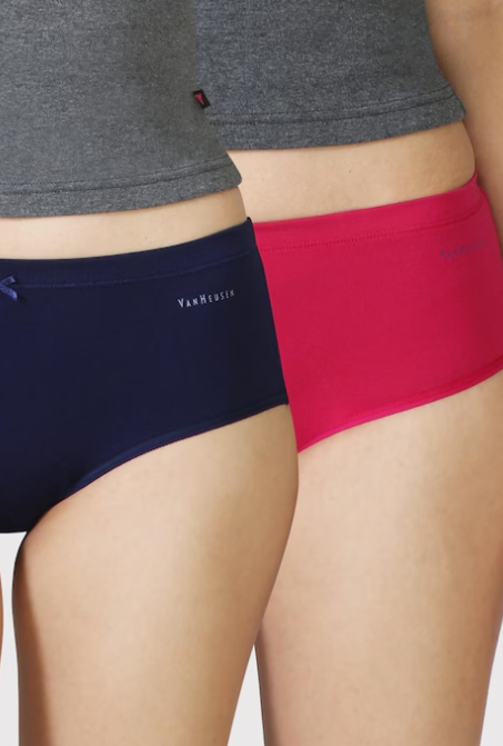 Van Heusen Women Assorted  Solid Anti Bacterial Full Coverage Hipster Panty (Pack of 2)