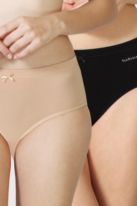 Van Heusen Women Assorted  Solid Anti Bacterial Full Coverage Hipster Panty (Pack of 2)