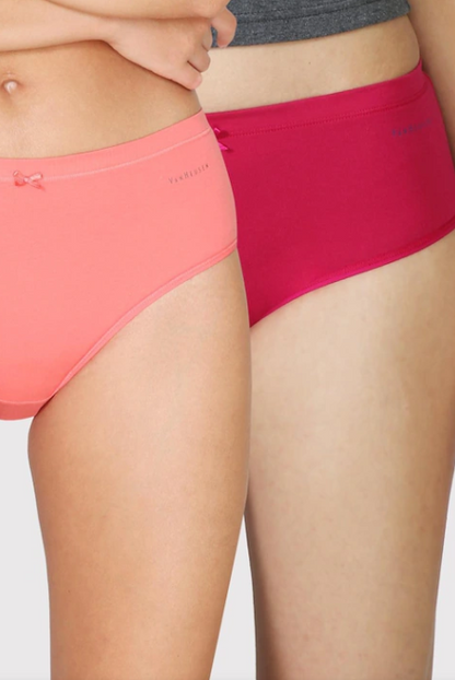 Van Heusen Women Assorted  Solid Anti Bacterial Full Coverage Hipster Panty (Pack of 2)