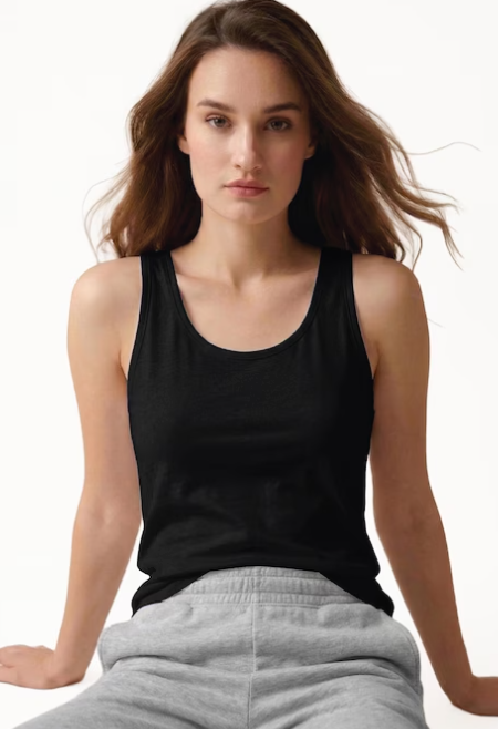 Van Heusen Women Black Solid Anti Bacterial Colour Fresh Tank Top