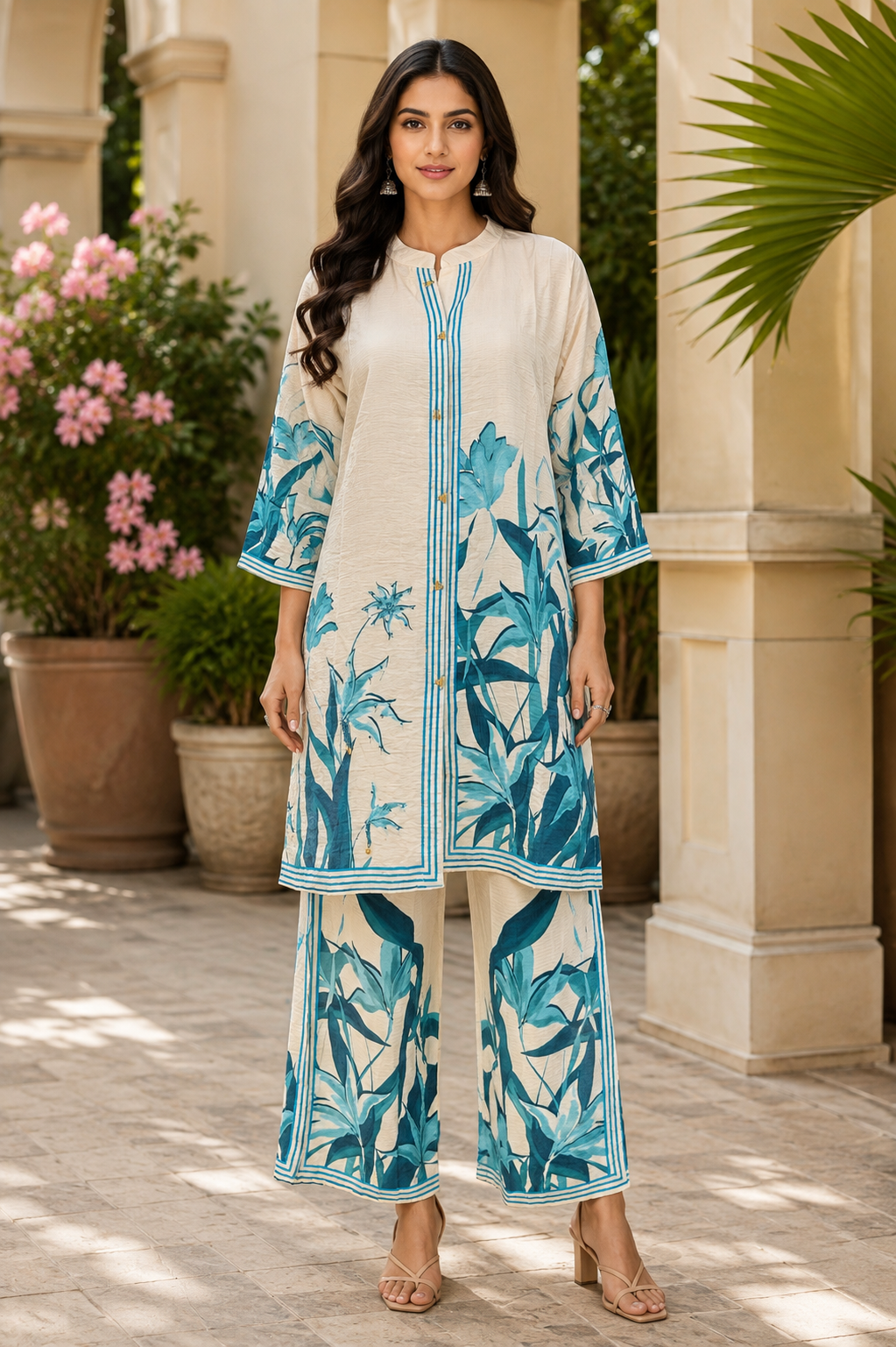 Blue Printed Co-Ord Set