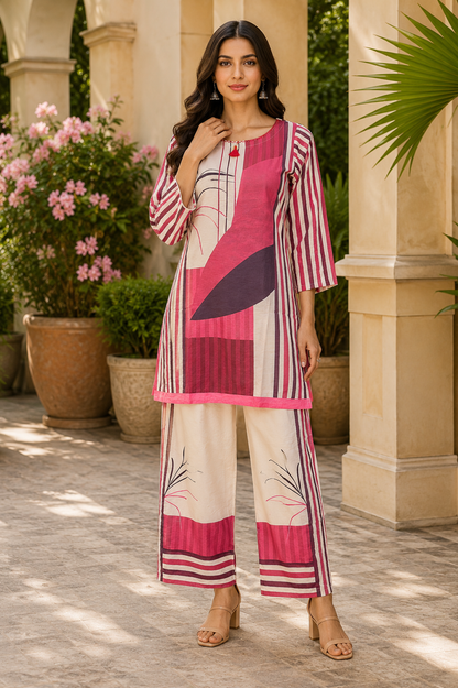 Pink Printed Co-Ord Set